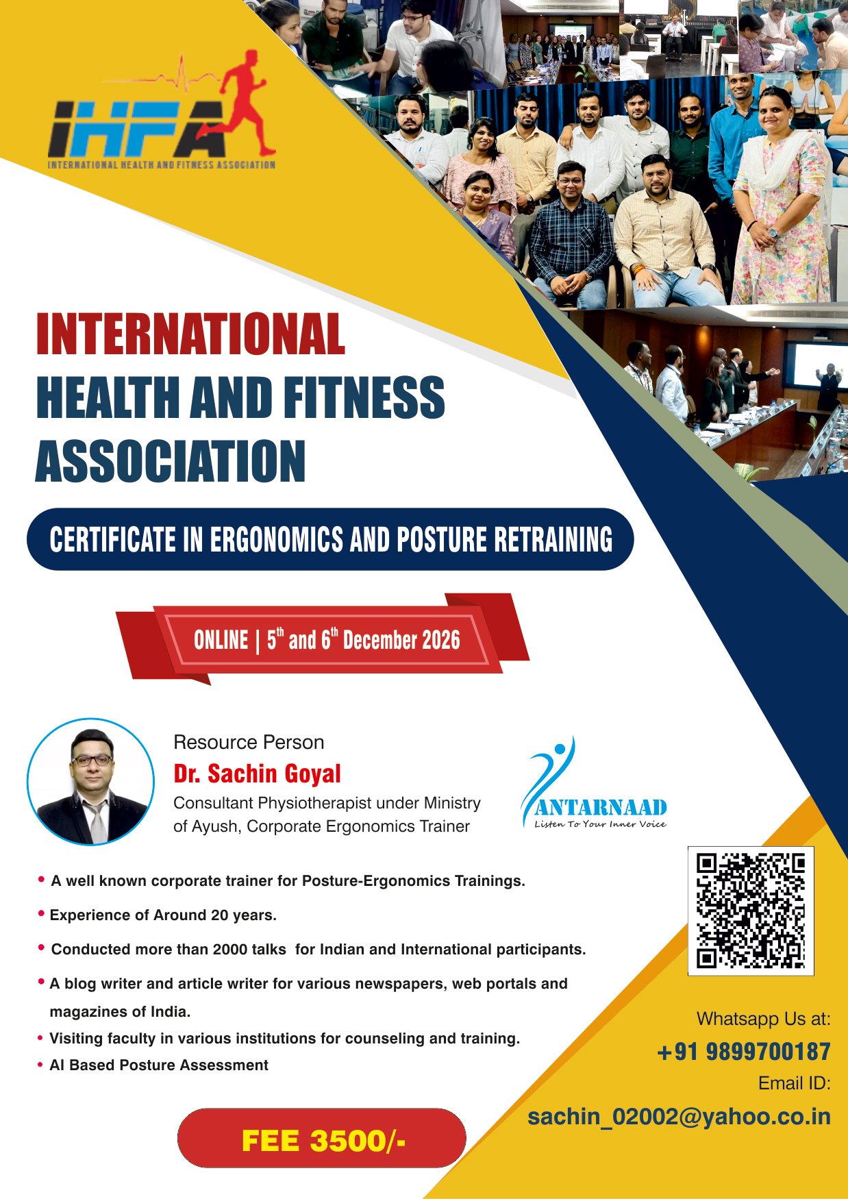 Certificate in Ergonomics and Posture Retraining (CEPR)